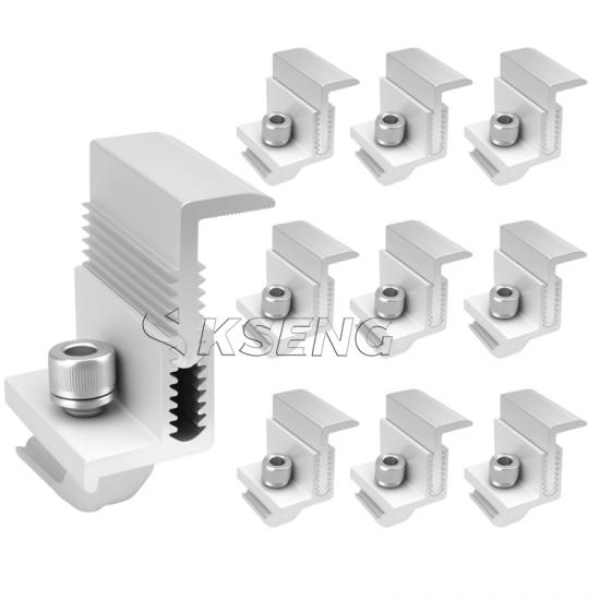 Quick and simple to install, these adjustable solar end clamps are perfect for fast and efficient solar panel mounting, saving both time and labor costs