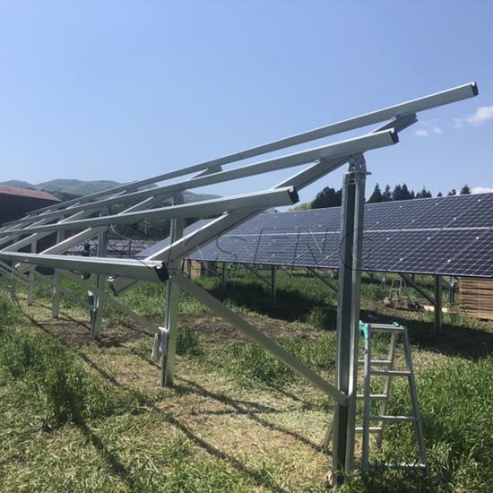 Solar ground mounting system providing stable and safe panel support