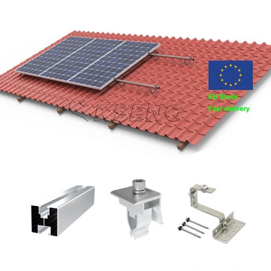 Lightweight aluminum tile roof solar mounting system suitable for residential solar projects