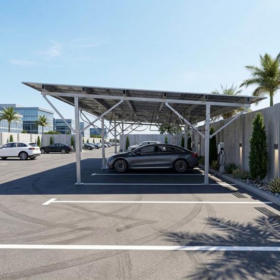 Aluminum alloy solar carport with corrosion resistance and long service life