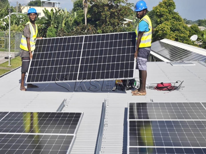 Roof solar mount in Vanuatu -37KW